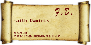 Faith Dominik névjegykártya